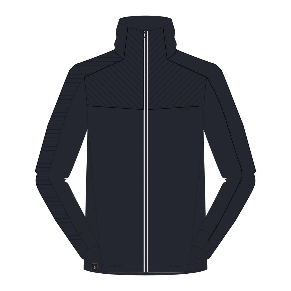 Unterziehjacke Herren warm atmungsaktiv Merinowolle - 500 blau/weiß 