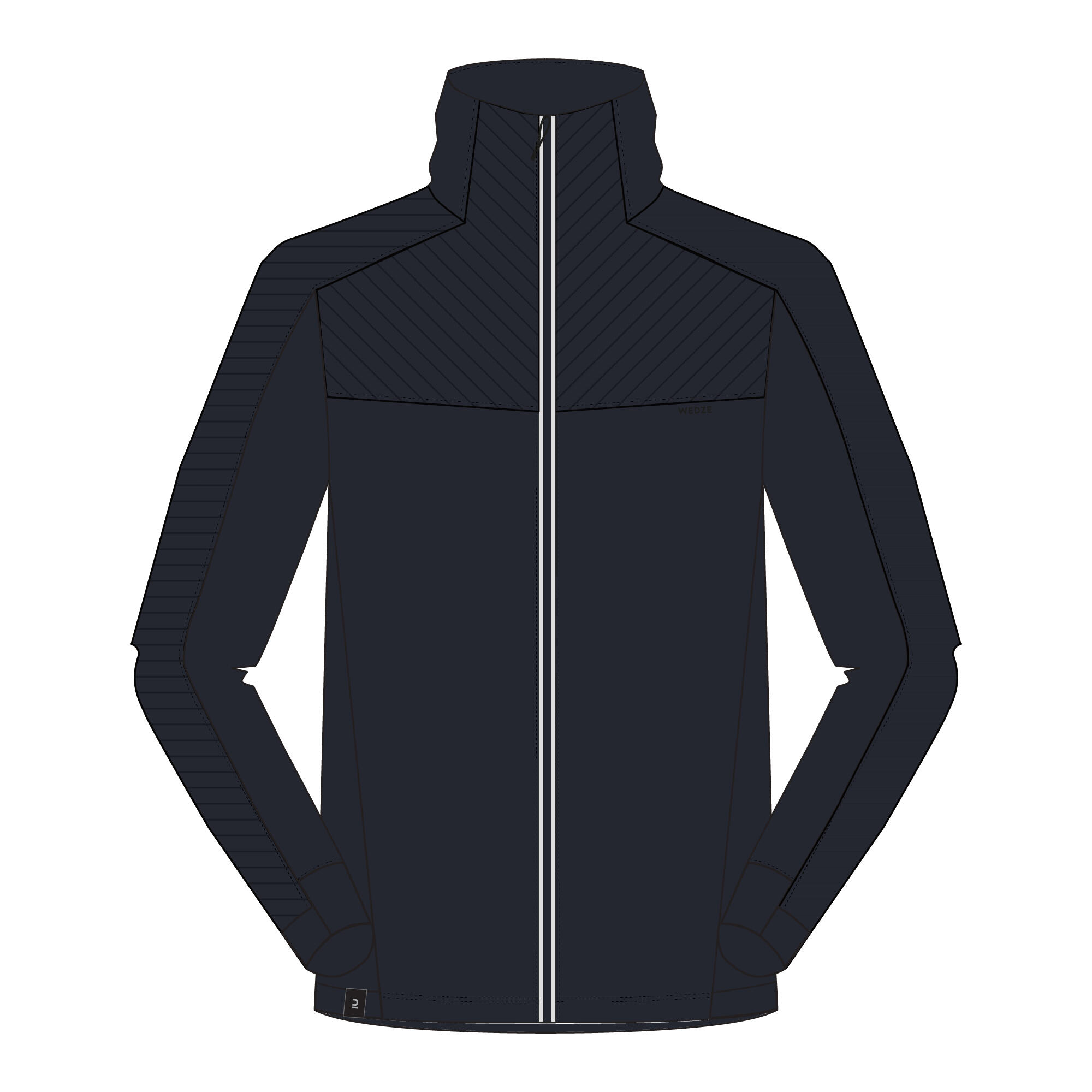 Chaqueta polar de esquí y nieve lana merina Hombre Wedze SKI-P 500 azul 2/2