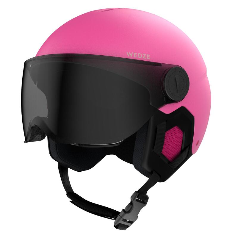 Casco sci bambina 500 rosa paillettes