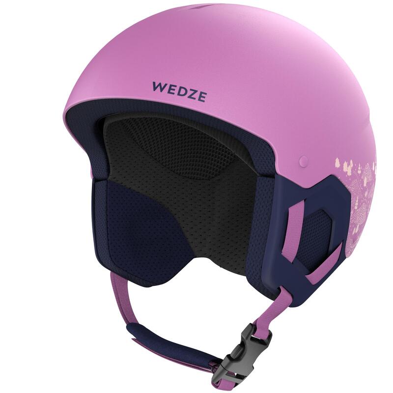 SKIHELM VOOR KINDEREN H-KID 500 ROZE MET MOTIEF