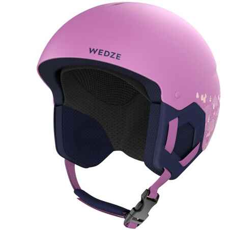 KIDS’ SKI HELMET H-KID 500 Pink pattern