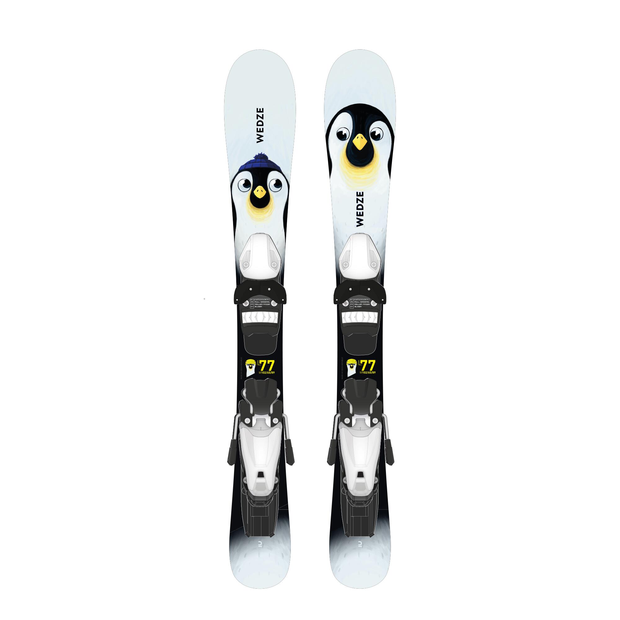 Schiuri cu legături schi pe pârtie Boost 100 Imprimeu Pinguin Copii La Oferta Online decathlon imagine La Oferta Online
