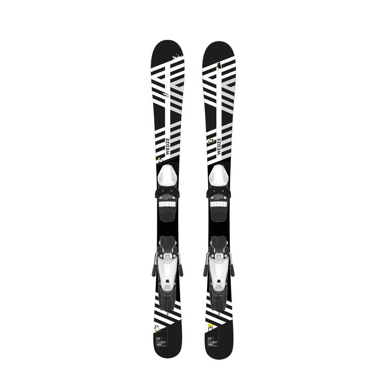 KIDS’ DOWNHILL SKI WITH BINDING - BOOST 500 KID Player - BLACK/WHITE