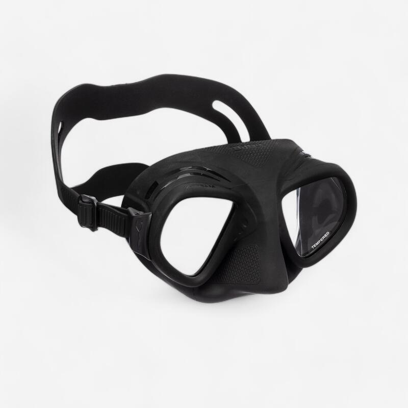 Maschera apnea pesca subacquea X-STREAM nera