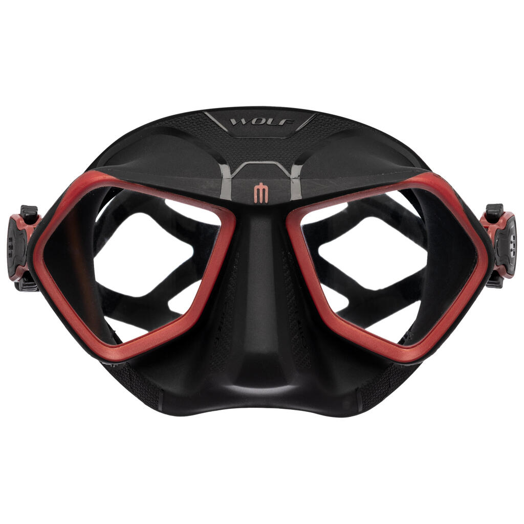 SPEARFISHING AND FREEDIVING MASK WOLF - BLACK/RED