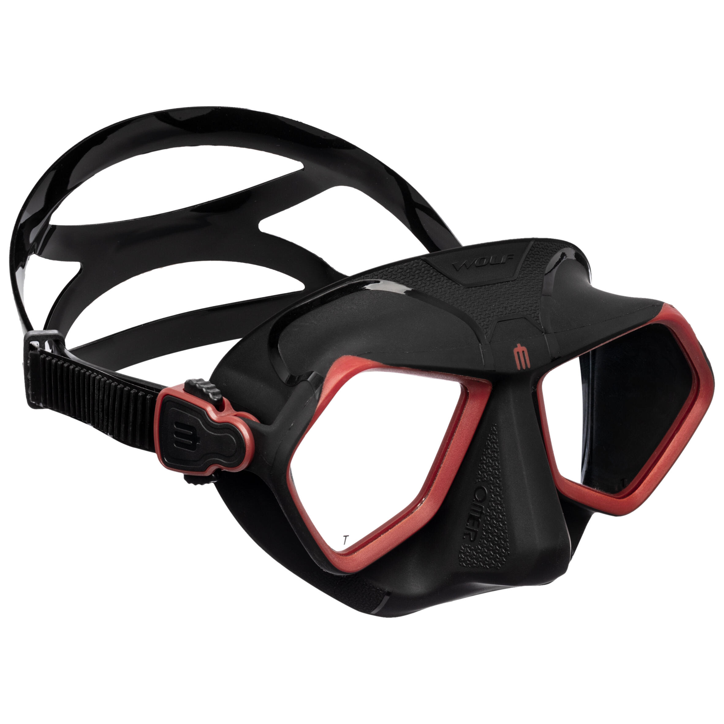 OMER SPEARFISHING AND FREEDIVING MASK WOLF - BLACK/RED