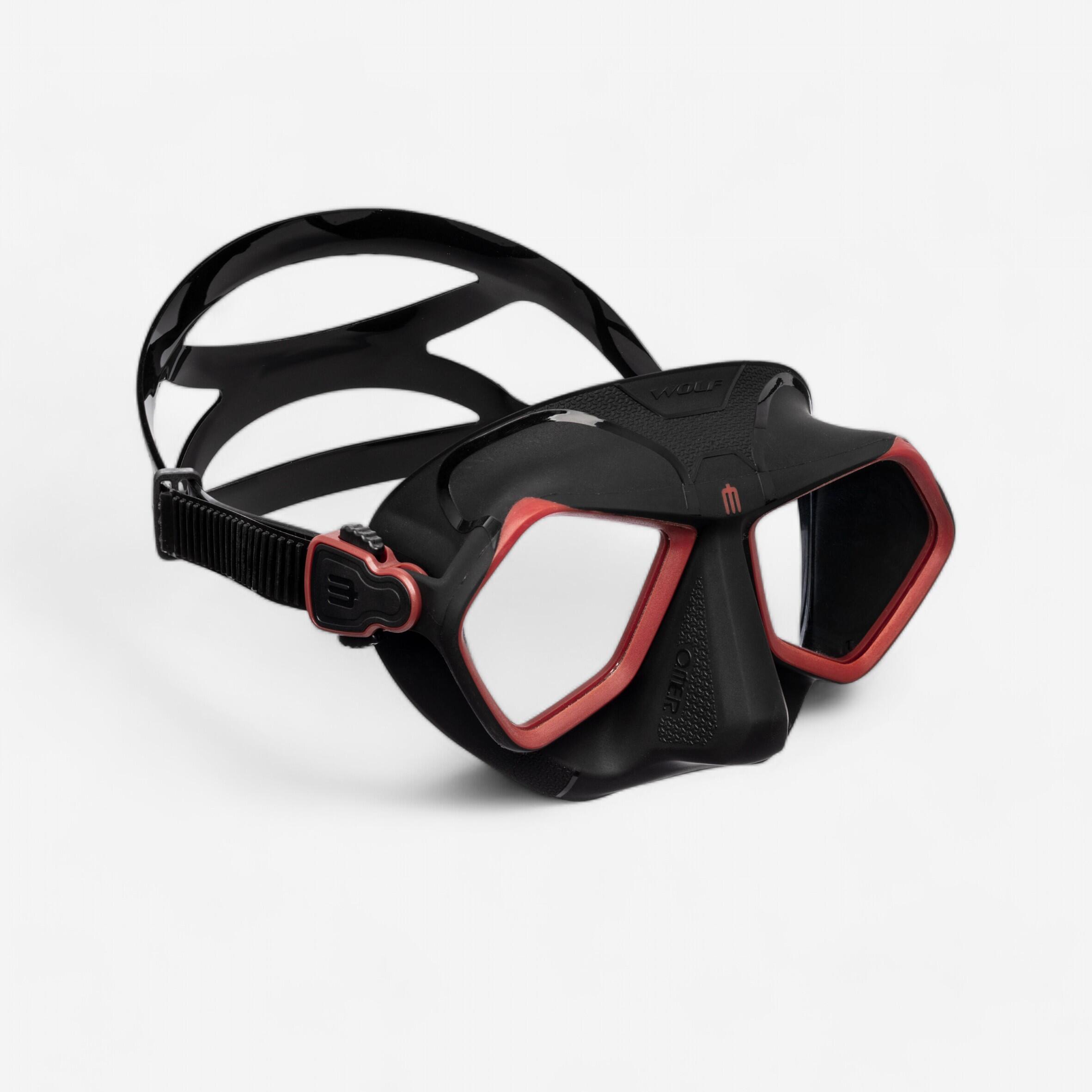 Omer - Masque De Chasse Sous Marine Et Apnee Wolf Noir/rouge - Masque De Plongée - Snorkeling Plongee Chasse Ss Apnee - - Taille Unique - Decathlon