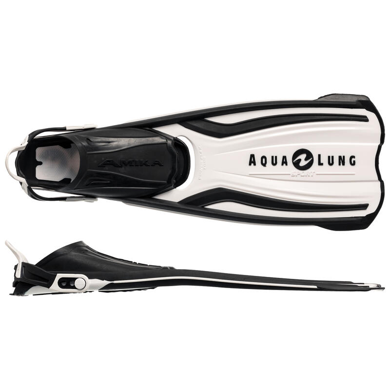 Aletas Snorkel Aqualung Amika Adulto Negro Blanco