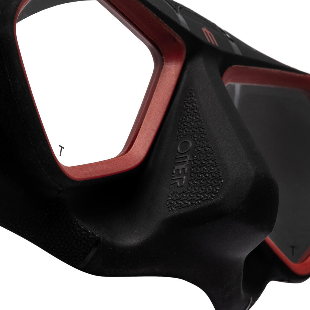 SPEARFISHING AND FREEDIVING MASK WOLF - BLACK/RED