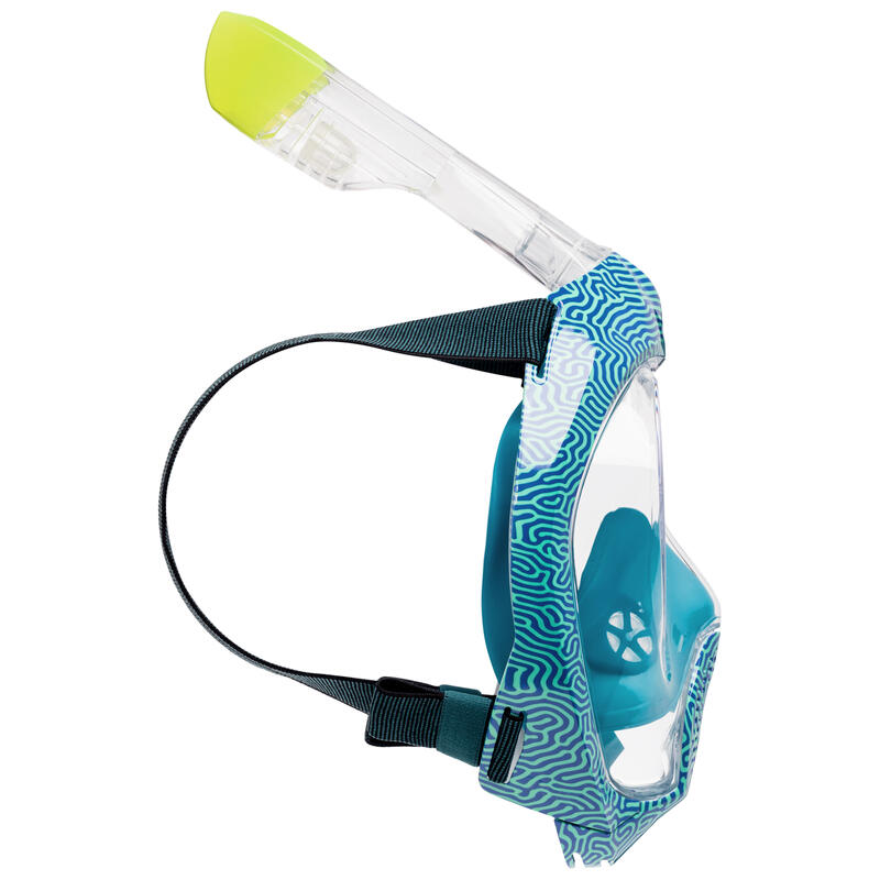 Kit de snorkeling masque Easybreath 540FT Freetalk palmes bleu Adulte  Corail SUBEA