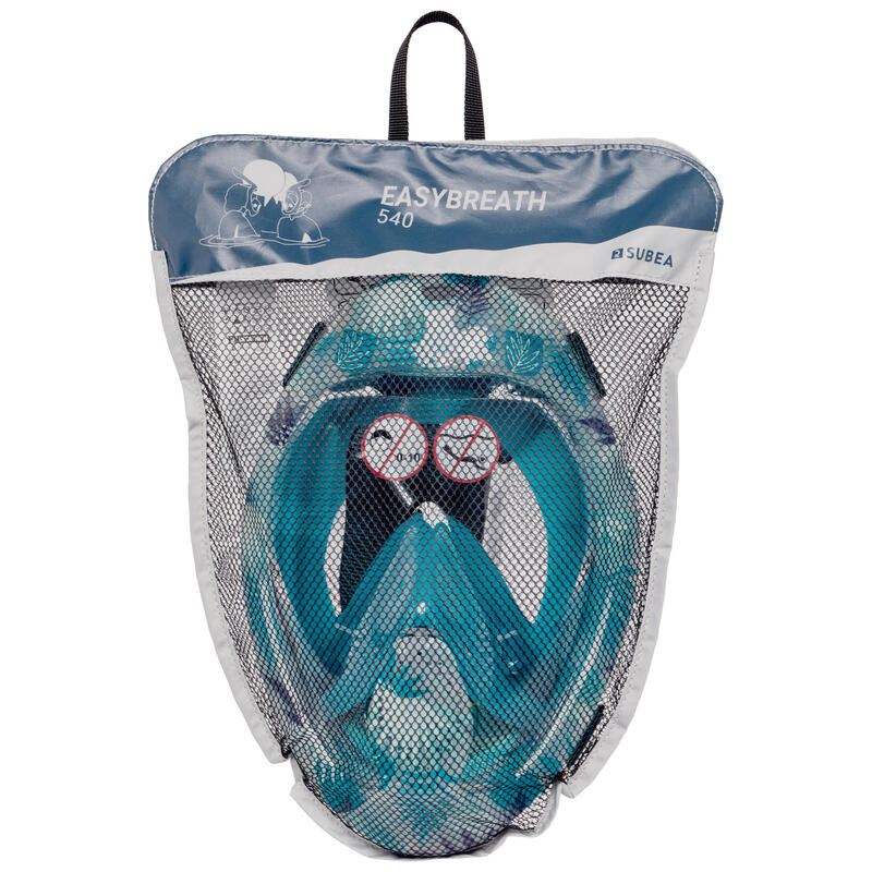 Snorkelmasker met geluidventiel voor volwassenen Easybreath 540 freetalk Jungle