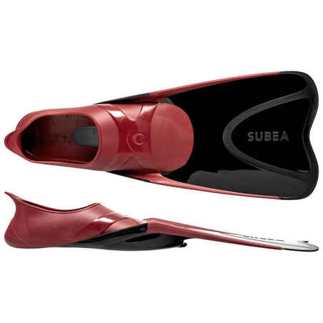 Adults’ snorkelling fins SUBEA SNK 500 - maroon