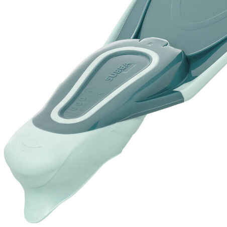 Kids' Snorkelling Fins Mask Snorkel Set SNK 500 -Blue Grey Pastel Mint