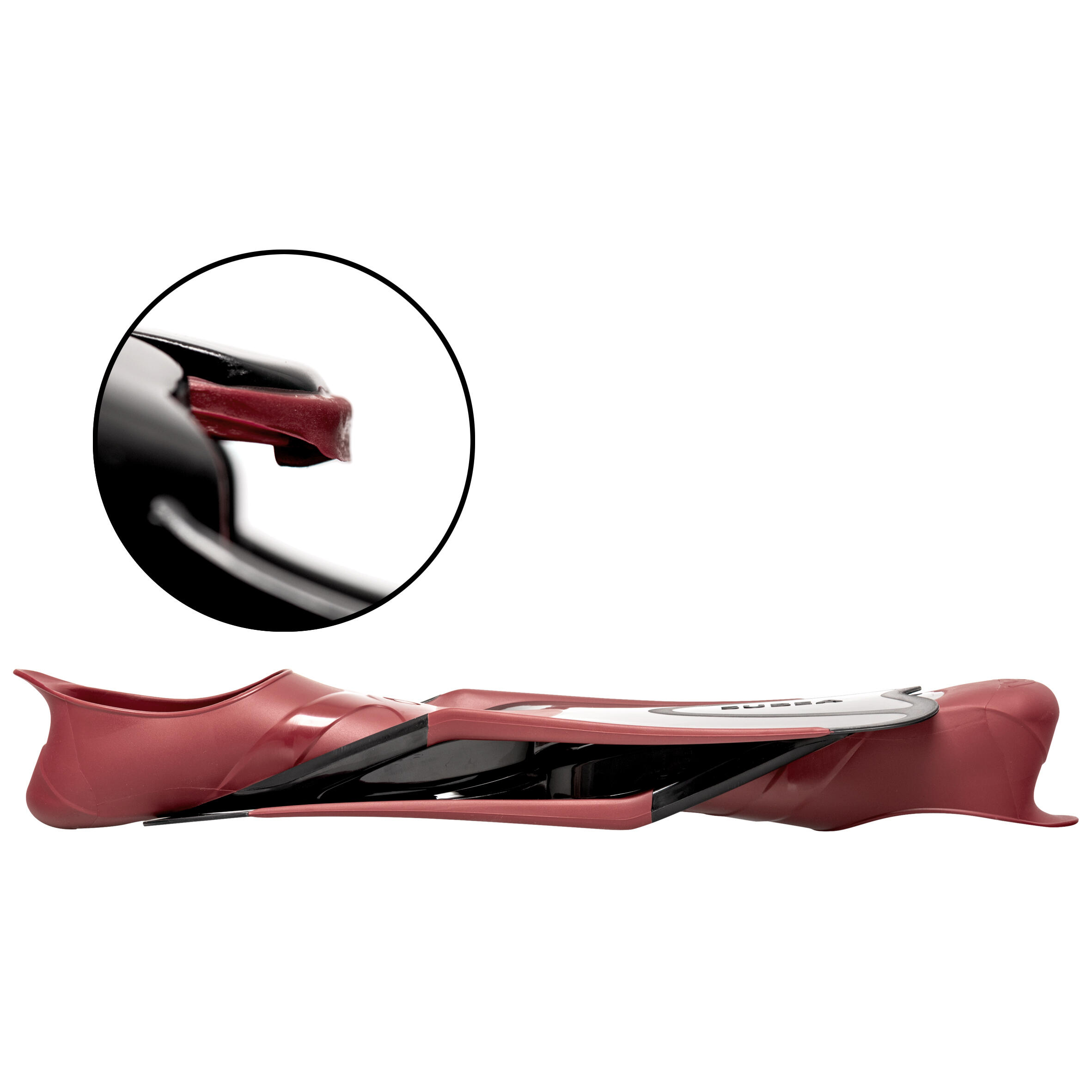 Diving fins FF 100 Black and Burgundy SUBEA Decathlon