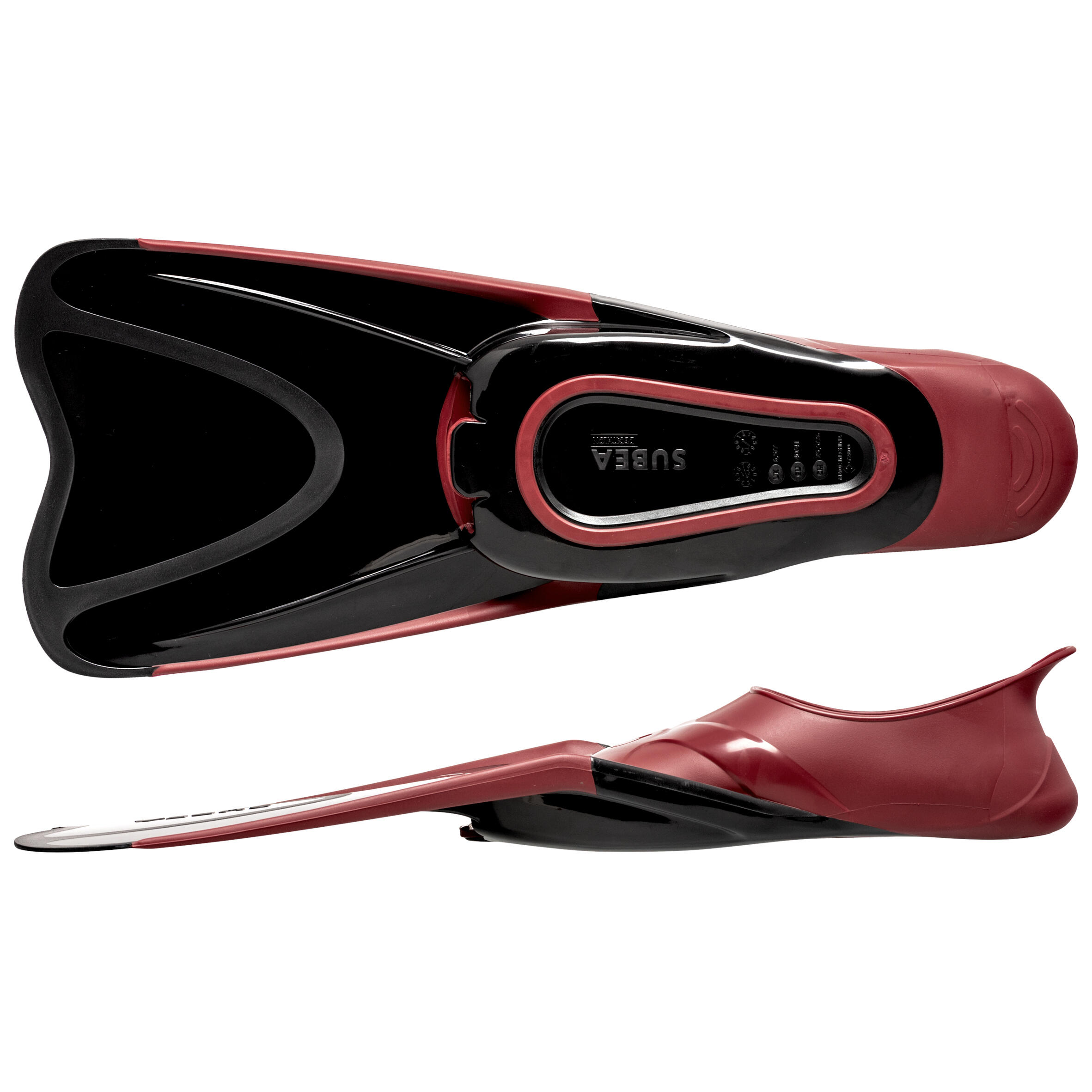 Diving fins - FF 100 Black and Burgundy 3/6