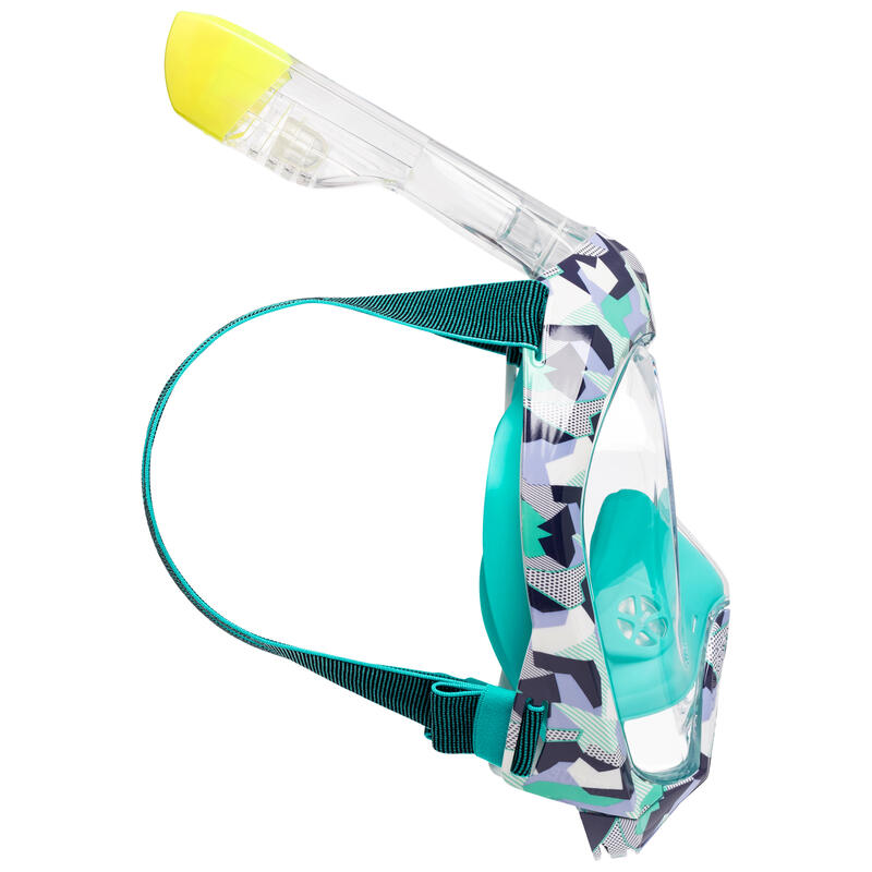 Máscara de Superfície para Snorkeling Easybreath 540 Freetalk Válvula Acústica Adulto Camuflado Violeta