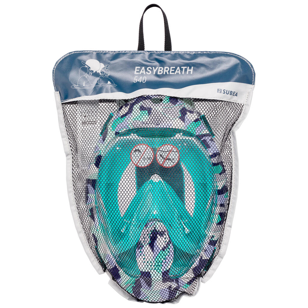 Maska za ronjenje Easybreath + sa akustičnim ventilom (> 10 godina) - ljubičasta