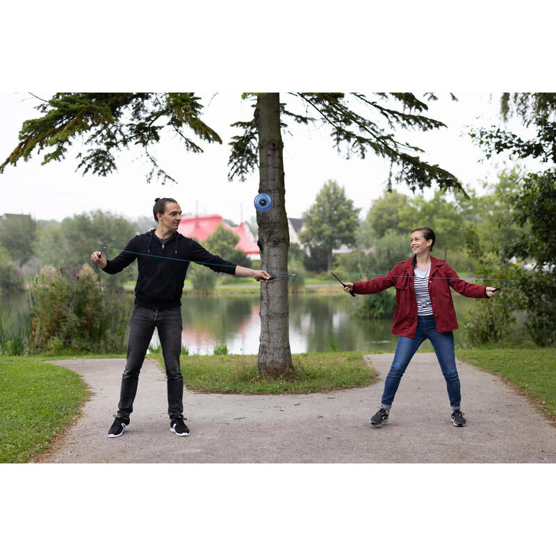 Diabolo 500 bleu à roulement avec baguettes en fibre de verre +