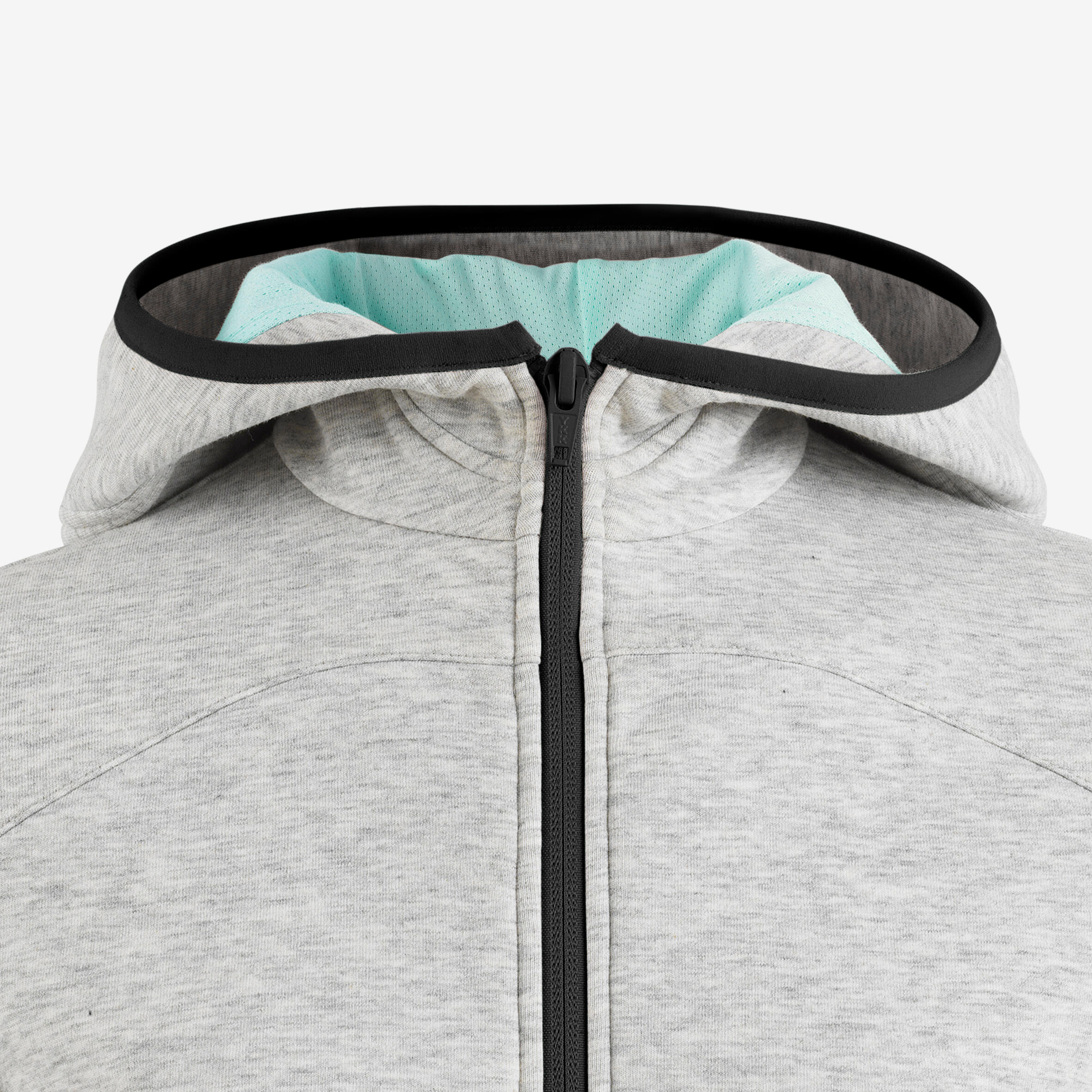 Kids' Warm Hoodie 900 - Light Grey Marl/Green Hood 4/6