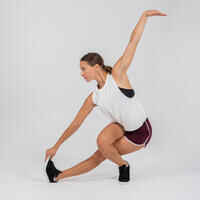 Women's High-Waisted Urban Dance Shorts - Dark Burgundy