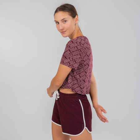 Women's Urban Dance Crop Top - Dark Burgundy