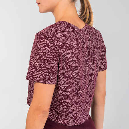 Women's Urban Dance Crop Top - Dark Burgundy