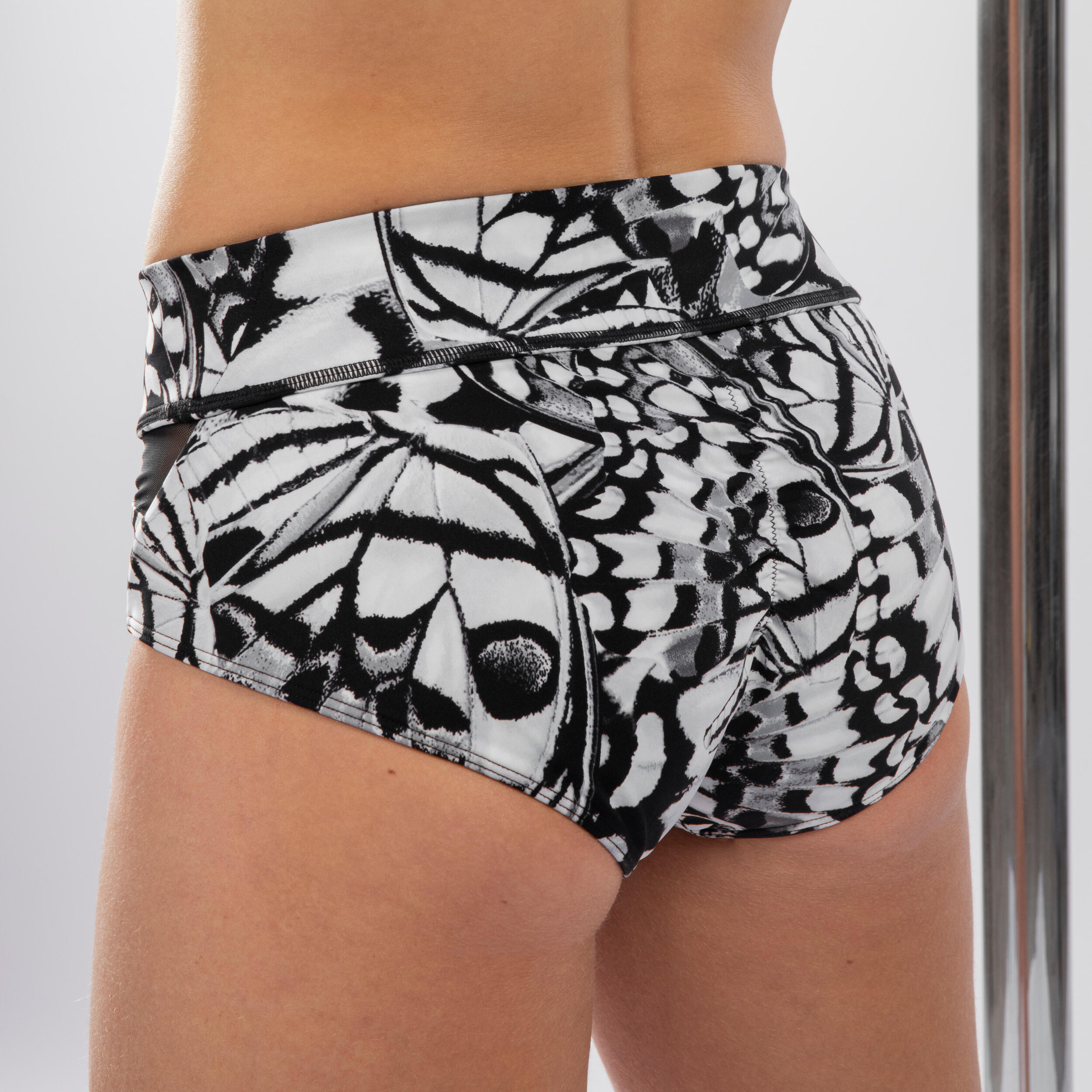 Short de pole dance blanc à graphismes femme 4/4