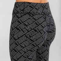 Girls' Modern Dance High-Waisted Leggings - Black Print