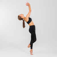 Girls' Modern Dance Slim-Fit High-Waisted Shorts - Black