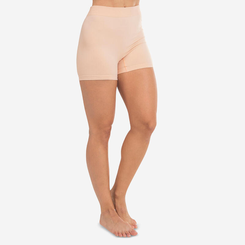 Short de danza moderna sin costuras beige dorado mujer