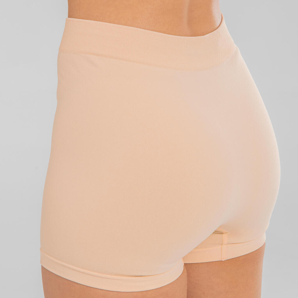 Tanzshorts Modern Jazz nahtlos hohe Taille Damen - beige