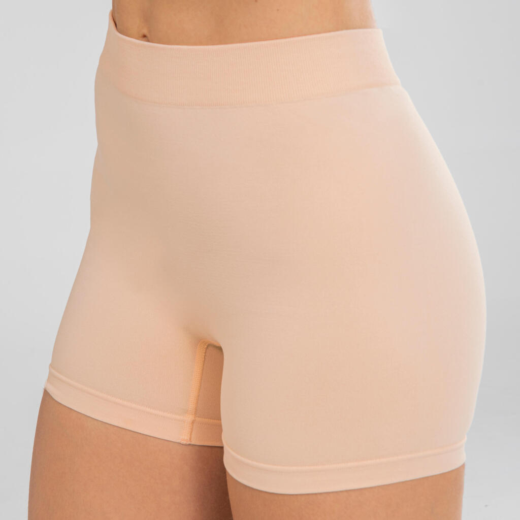 Tanzshorts Modern Jazz nahtlos hohe Taille Damen - beige