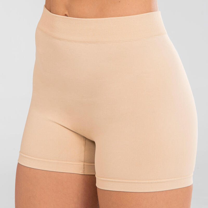 Short de danse moderne sans couture beige abricot femme