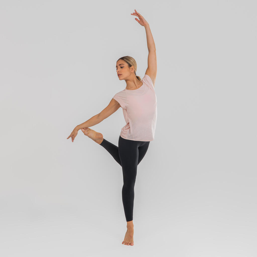T-Shirt Modern Dance fließend gekreuzte Rückenpartie Damen rosa 