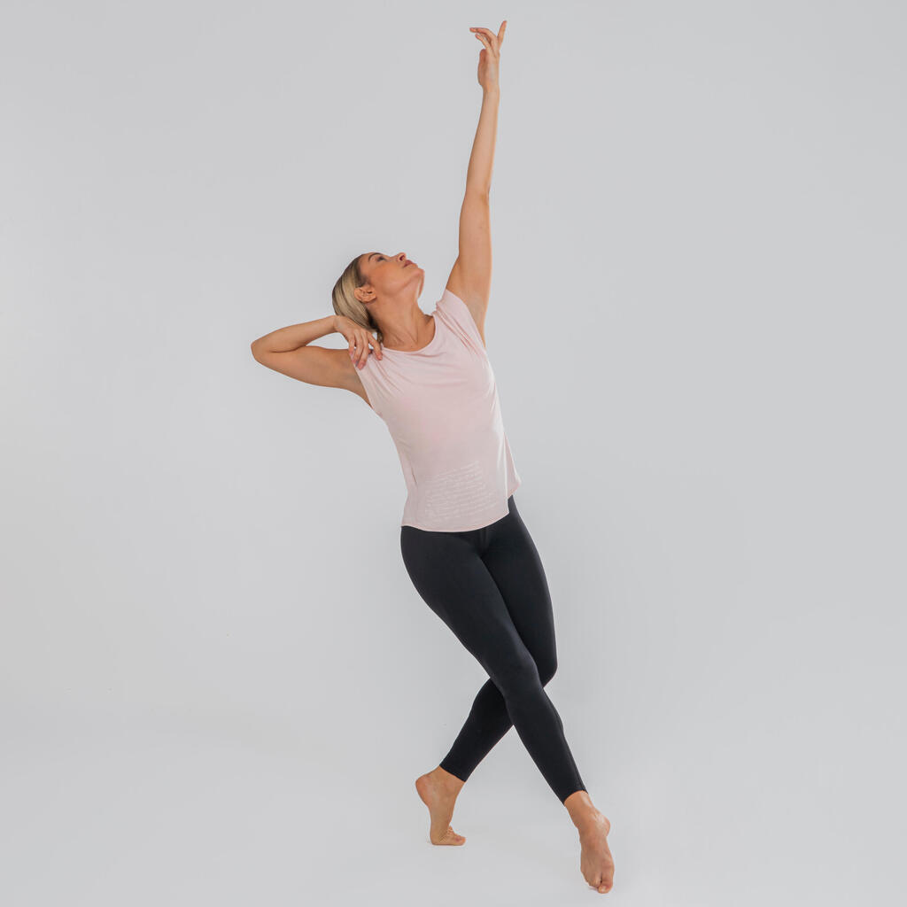T-Shirt Modern Dance fließend gekreuzte Rückenpartie Damen rosa 