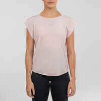 Women's Modern Dance Loose Cross-Back T-Shirt - Pink
