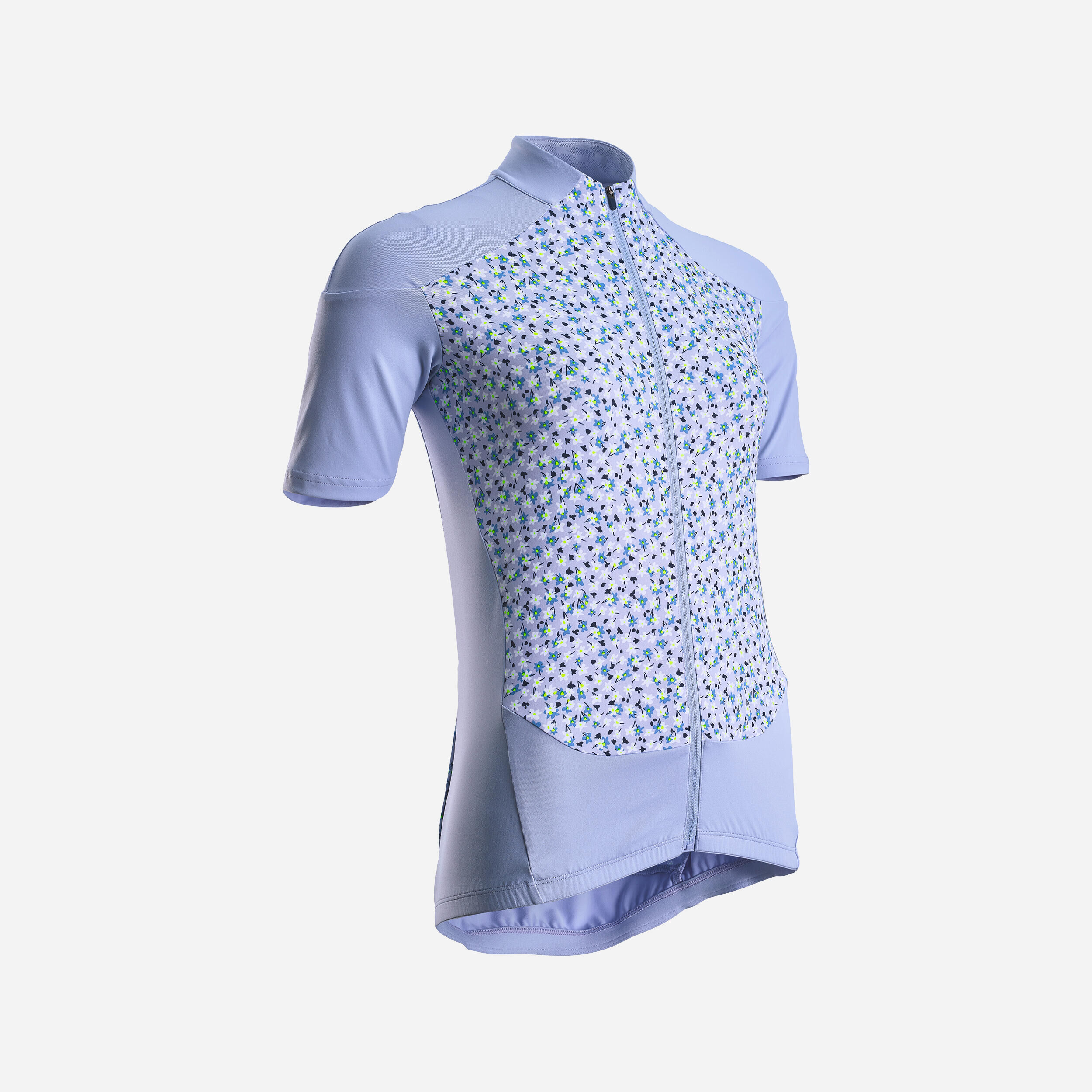 VAN RYSEL Women's Short-Sleeved Road Cycling Jersey RC500 - Floral/Lavender