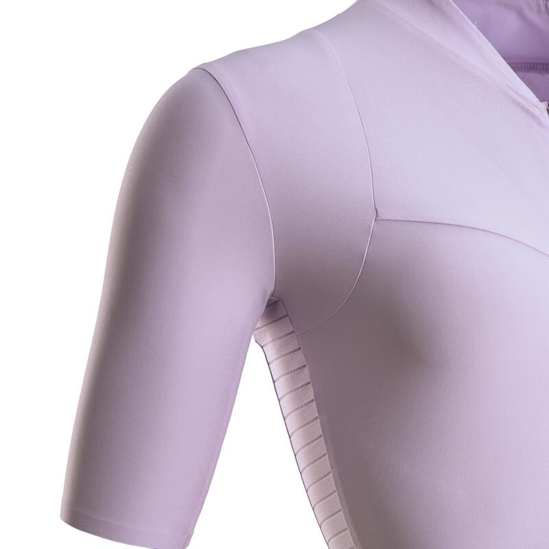 Maillot de vélo de route manches courtes été femme - Endurance lila