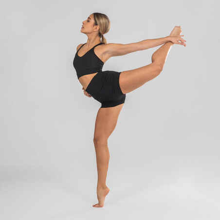 Women's Modern Dance Bra with Thin Straps - Black
