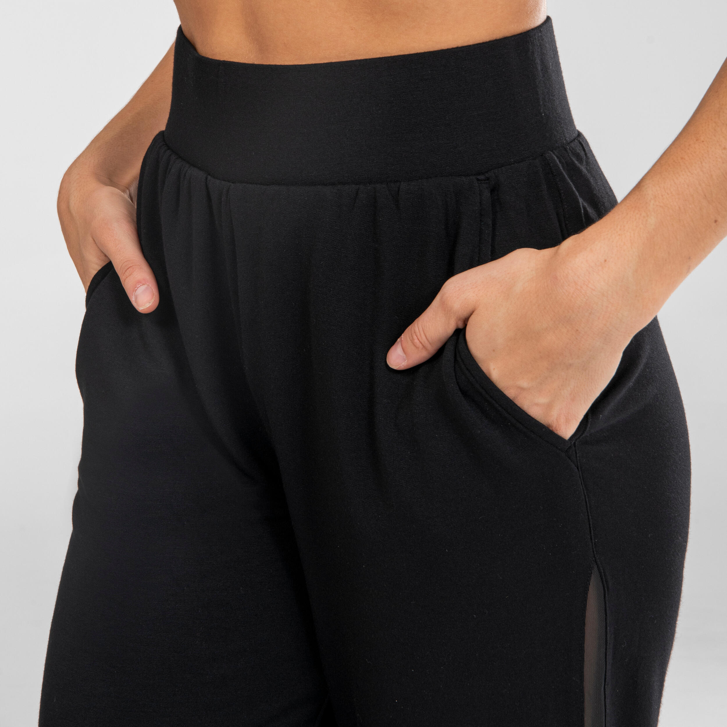 Pantalon de danse moderne avec bandes lat rales ajour es femme