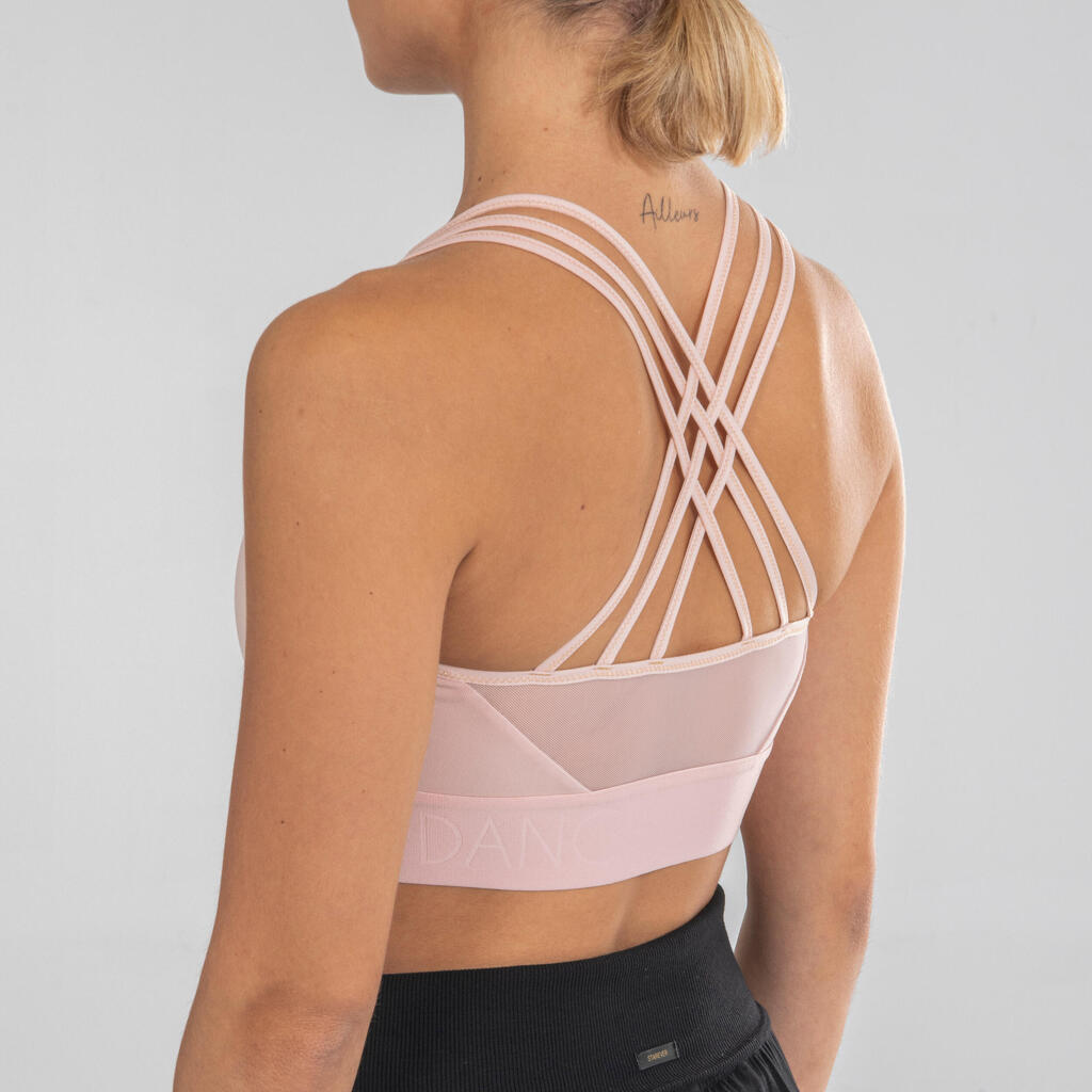 Tanz-Bustier Damen Modern Dance Bi-Material - rosa