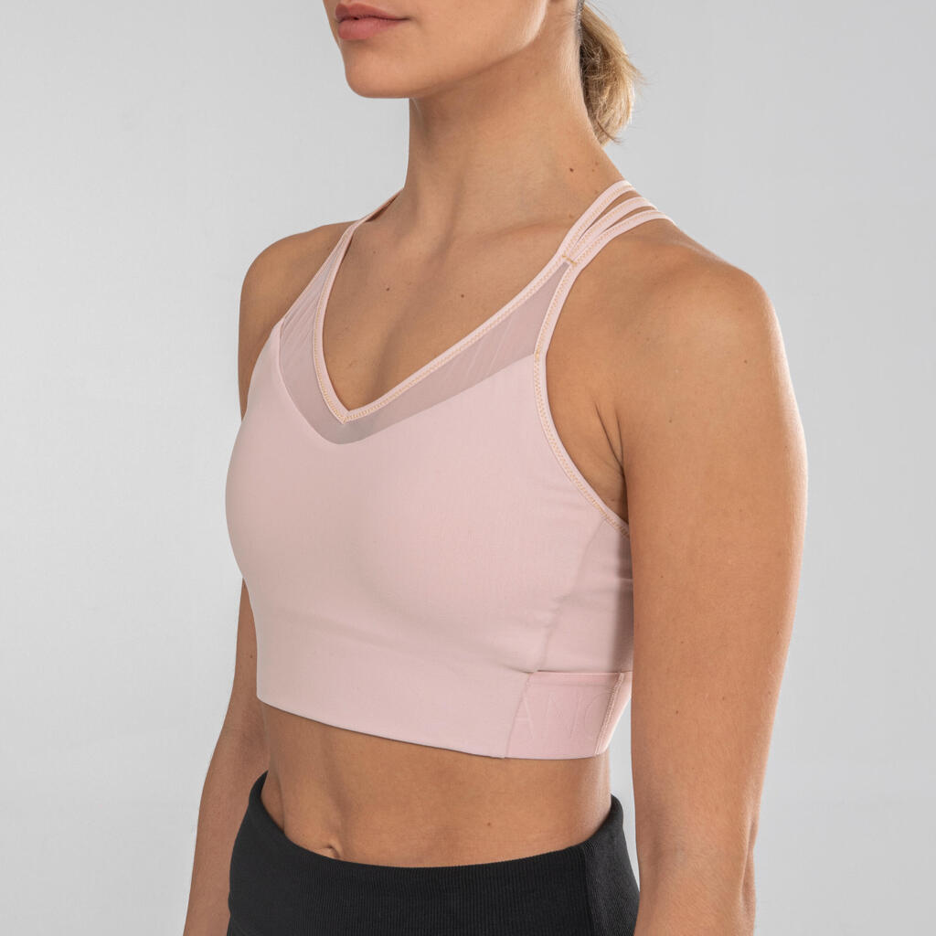 Tanz-Bustier Damen Modern Dance Bi-Material - rosa