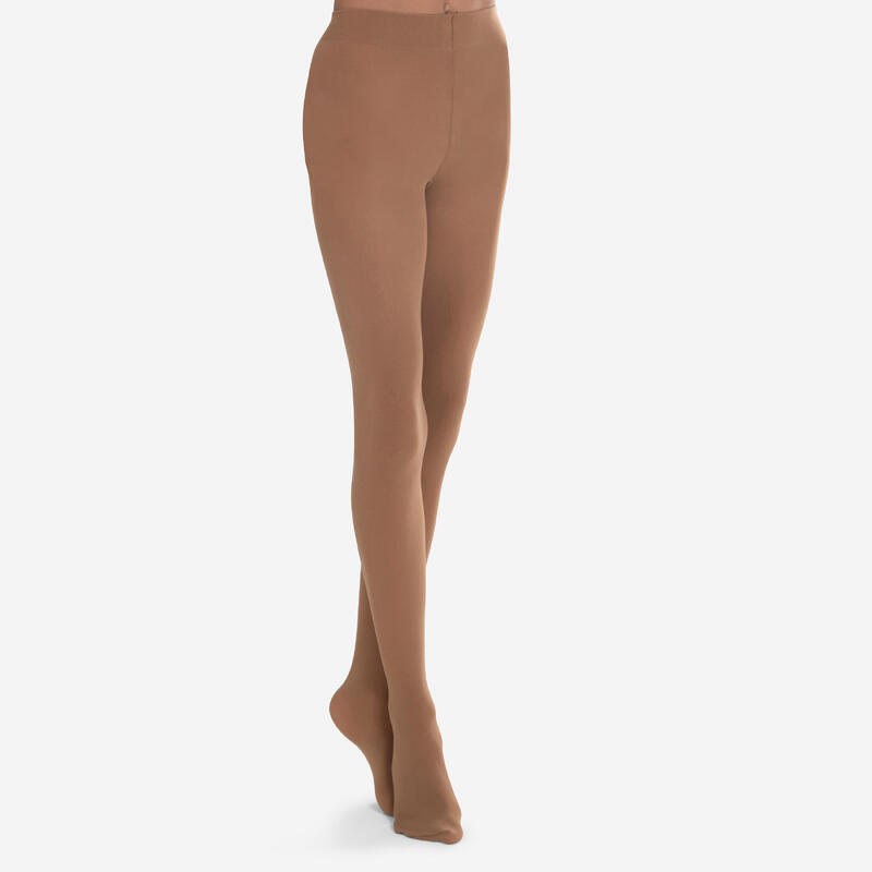 Collants de Ballet com Pé Menina Camelo