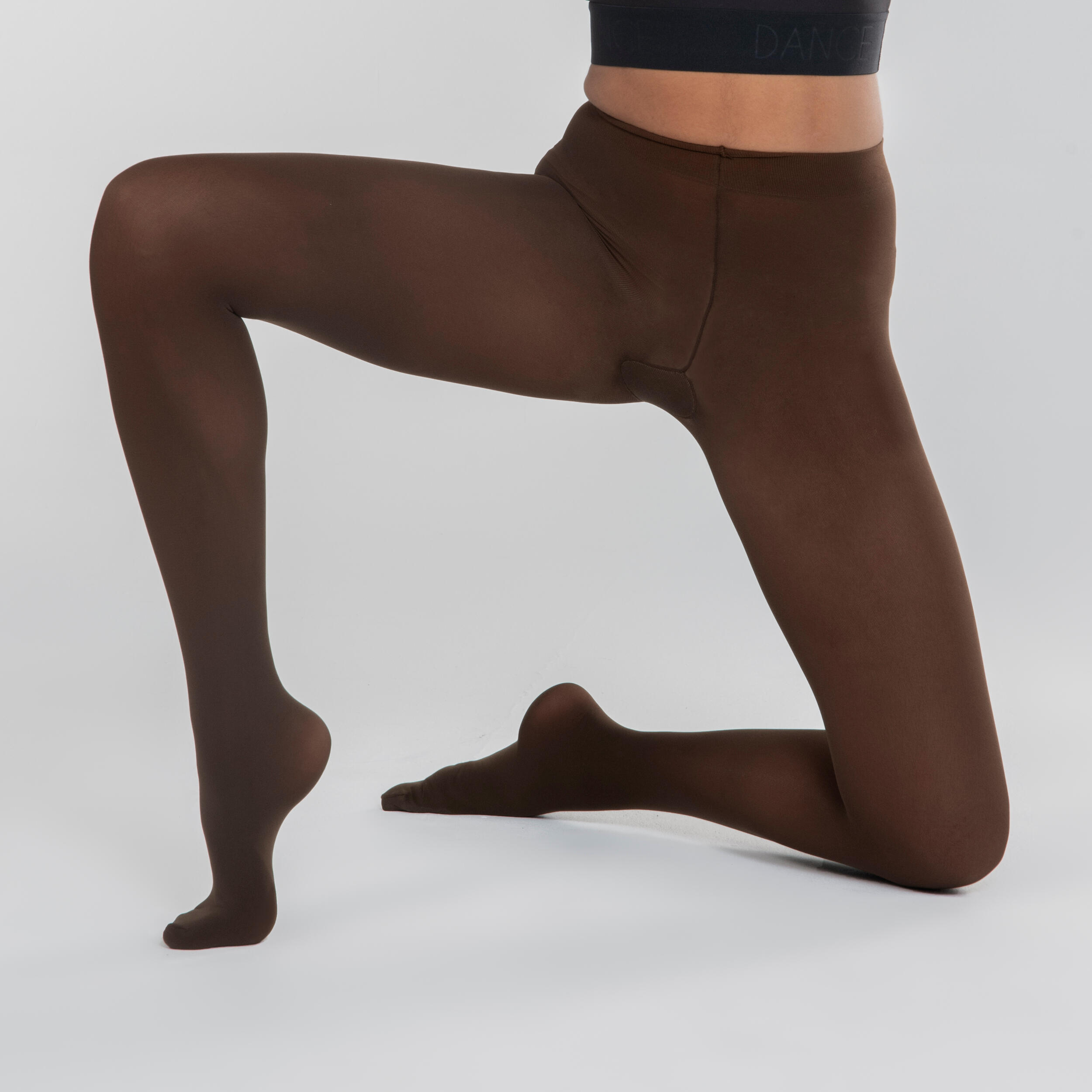 Girls' Ballet Tights - Dark Brown 4/4