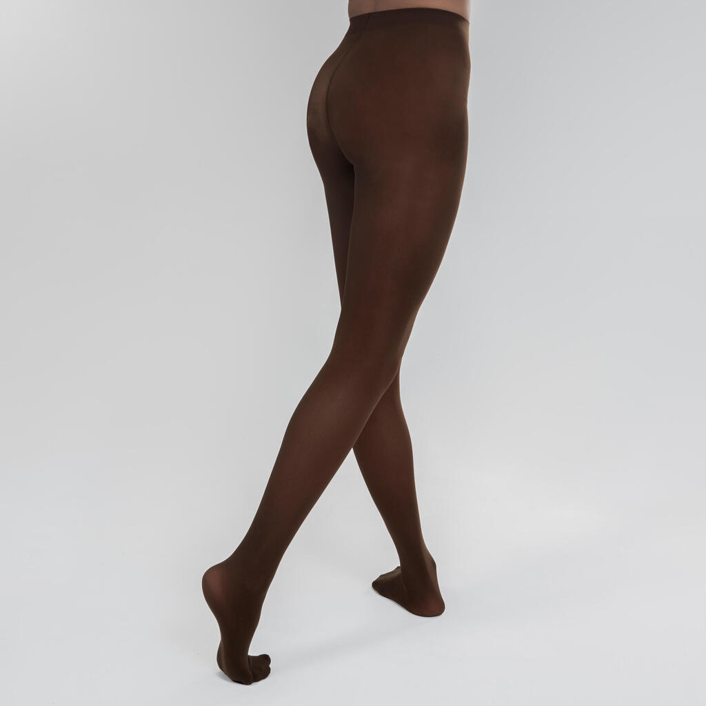 Girls' Ballet Tights - Dark Brown