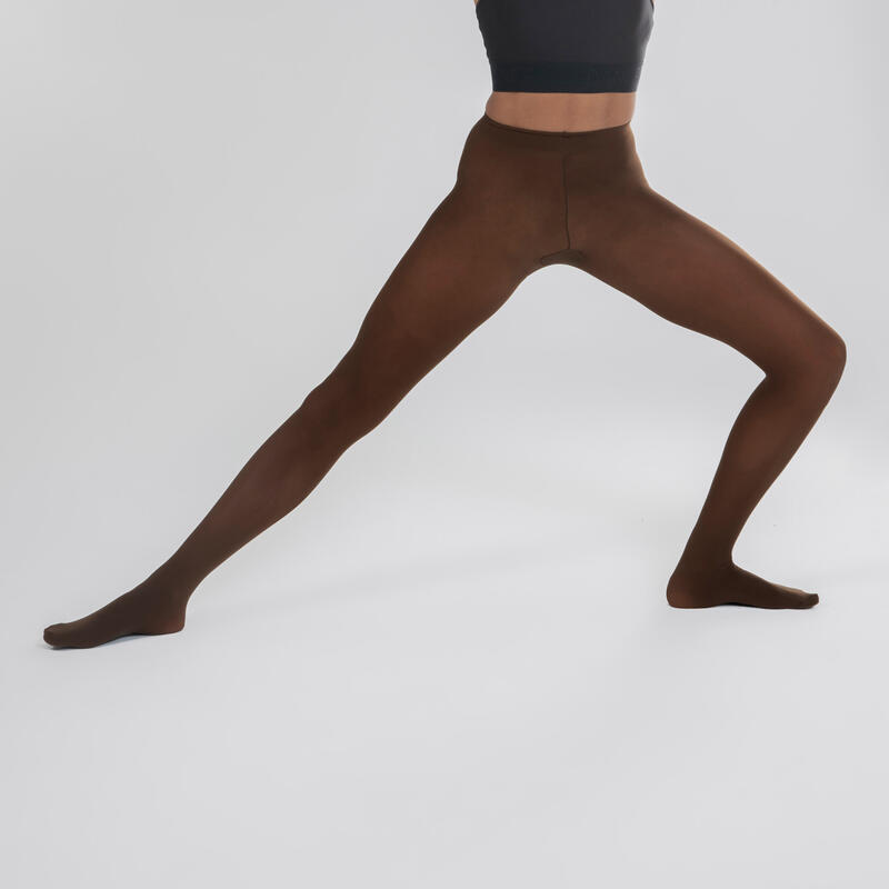 Collants de danse classique avec pieds Fille - Chocolat