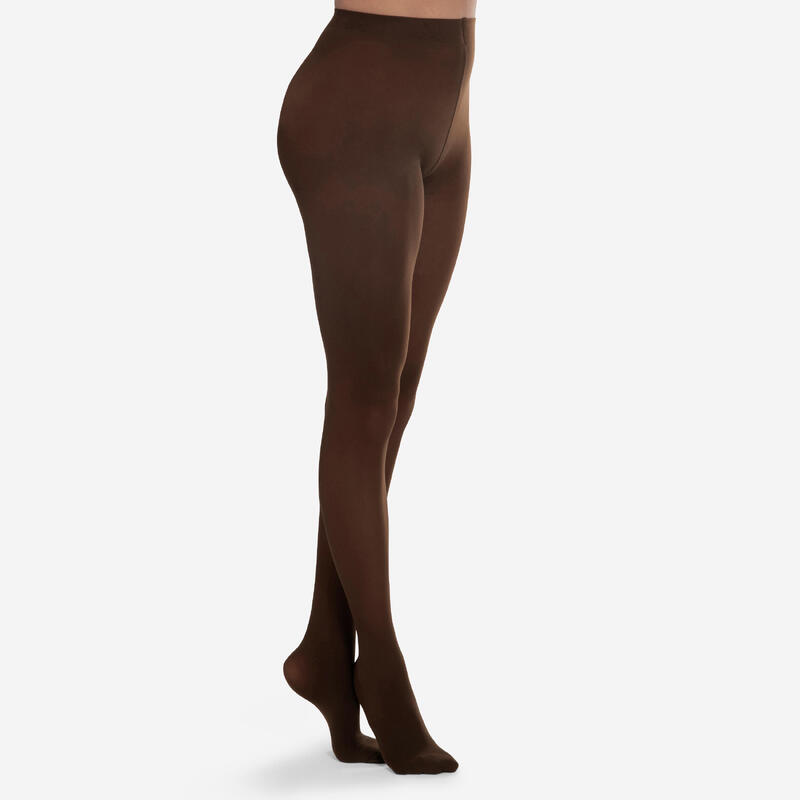 Collants de danse classique avec pieds Fille - Chocolat