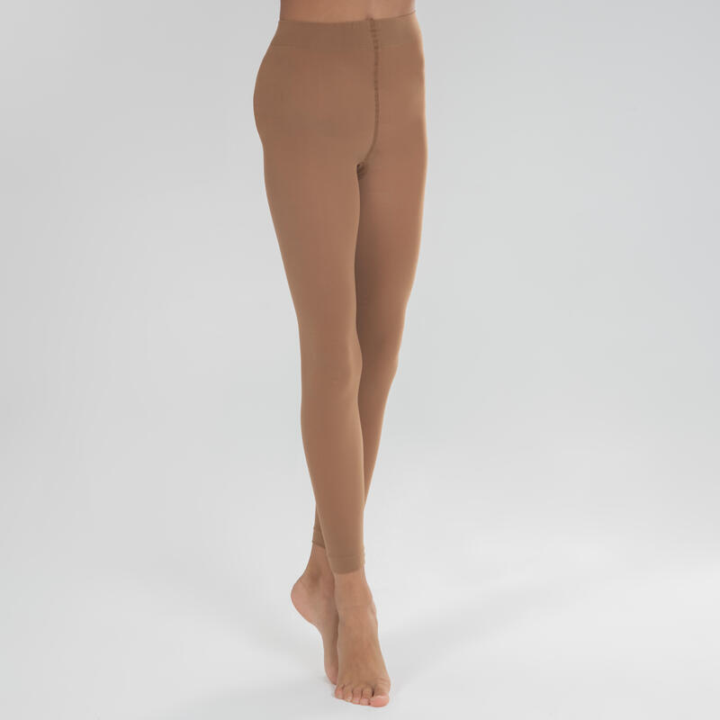 Collants de danse classique sans pieds chocolat fille