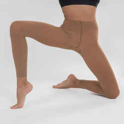 Girls' Footless Ballet Tights - Brown