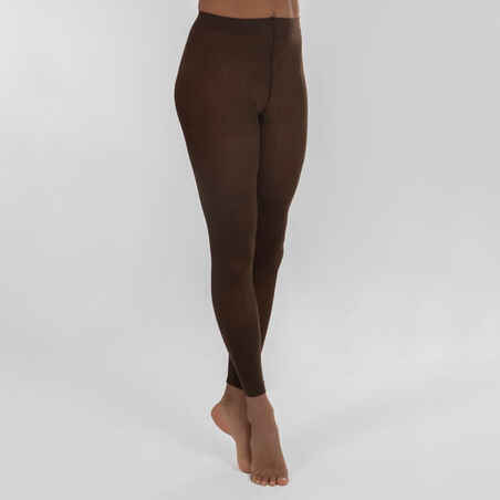 Girls' Footless Ballet Tights - Dark Brown